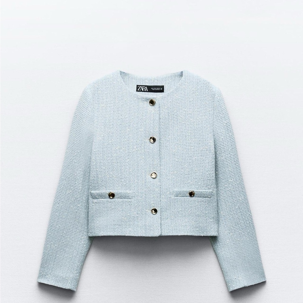 Zara structured round neck blazer